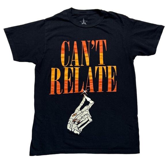 Jeffree Star Cosmetics Can't Relate Attitude T-Shirt 2019 Small Skeleton Makeup - Picture 1 of 4